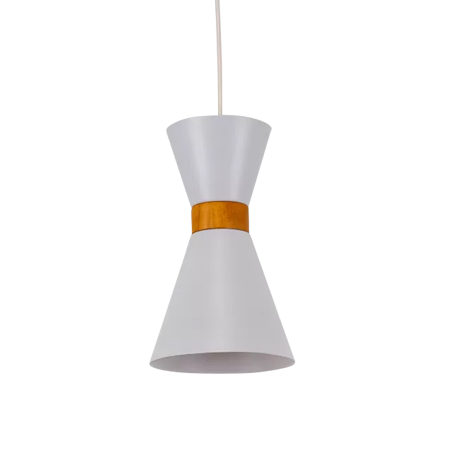 COLG C/ PANTALLA EMBUDO DOBLE METAL/MADERA 1L
