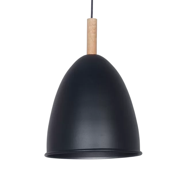 COLGANTE OVI DE CHAPA CON DETALLE EN MADERA 1L