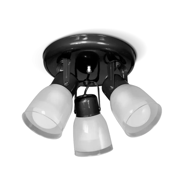 APLIQUE 3 LUCES BASE RADIO TUL TERMOPLASTICA