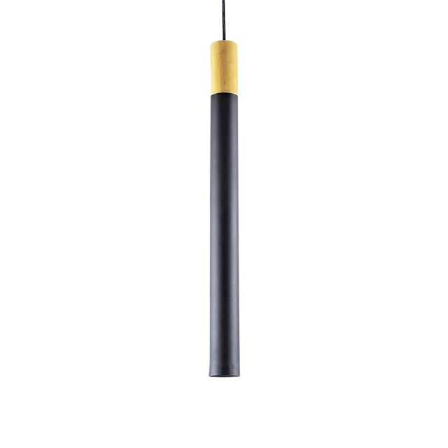 COLGANTE TUBO 1L CON DETALLE EN MADERA