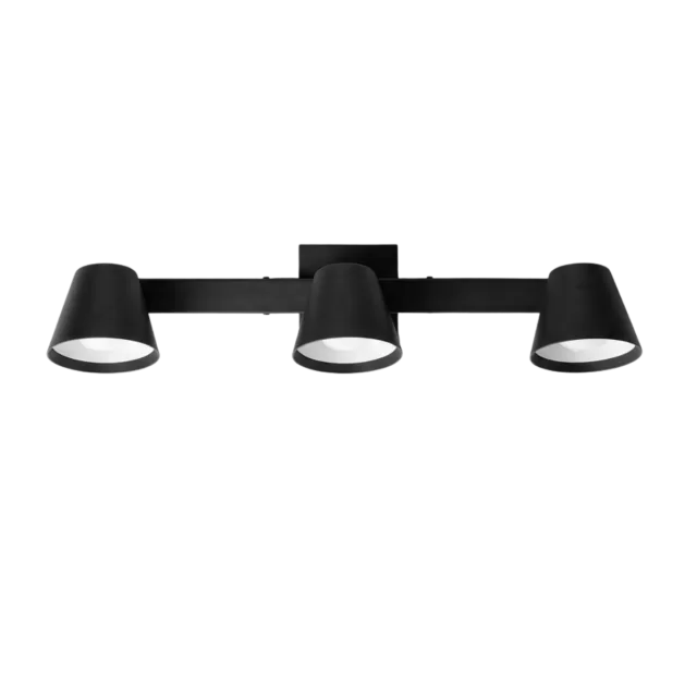 APLIQUE 3L CABEZAL METALICO CONICO ORIENTABLE Y BASE REGLETA