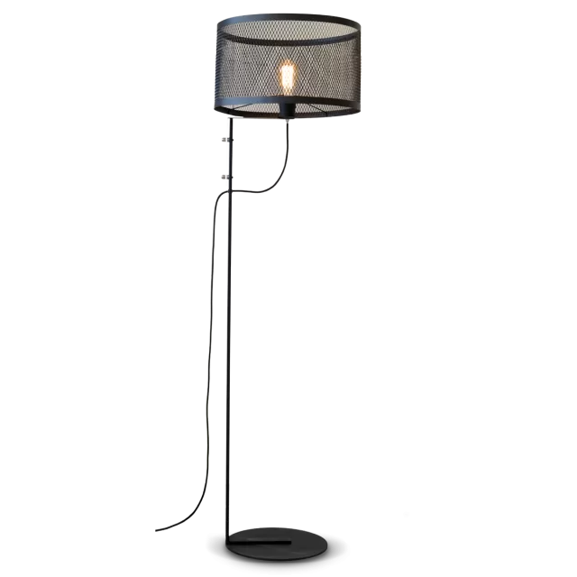 LAMPARA DE PIE NEGRO MICRO BASE Ø32CM