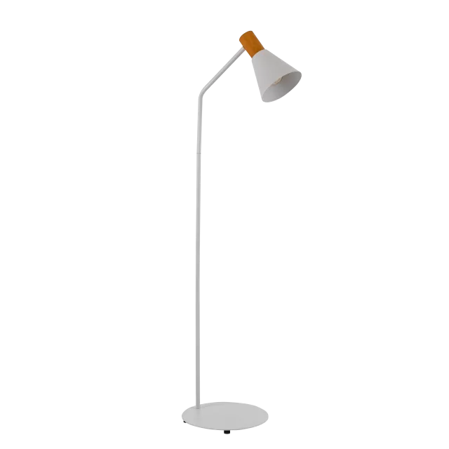 LAMPARA PIE C/ PANTALLA EMBUDO METAL/MADERA 1L