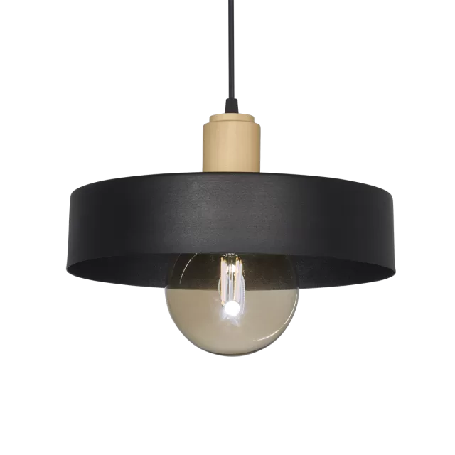 COLGANTE CHAPA 1L CON DETALLE EN MADERA