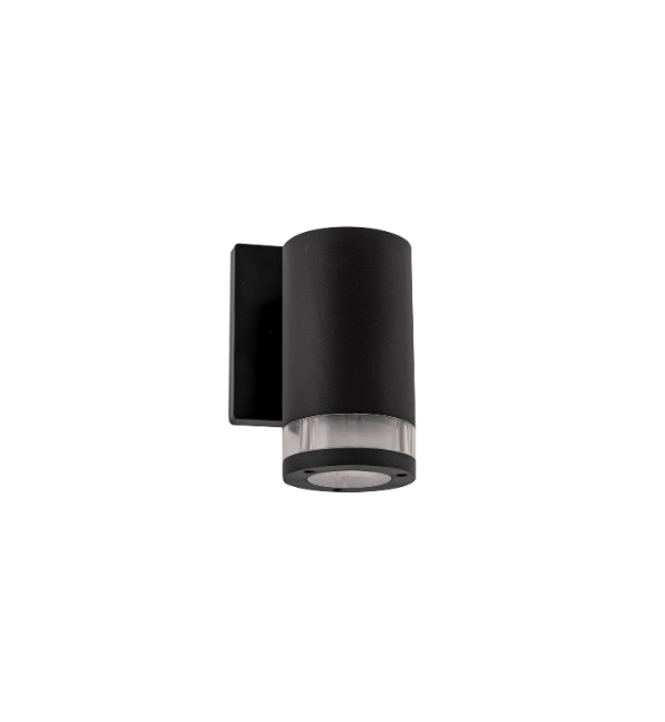 Aplique exterior cilindrico - aluminio + PC - IP65 - con efecto trasluz
