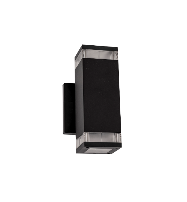 Aplique exterior rectangular - aluminio + PC - IP65 - con efecto trasluz