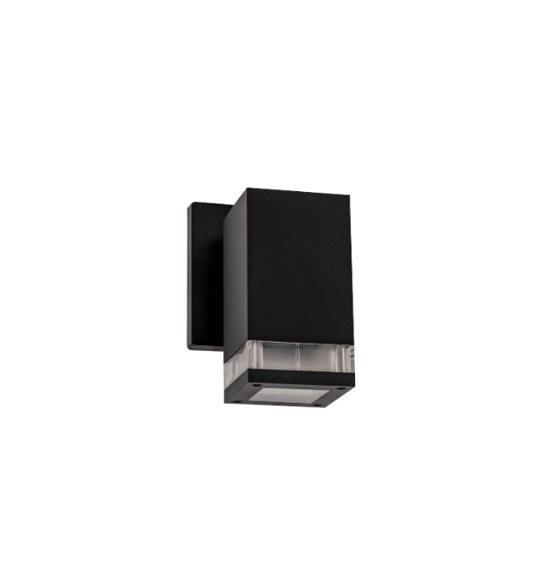 Aplique exterior rectangular - aluminio + PC - IP65 - con efecto trasluz
